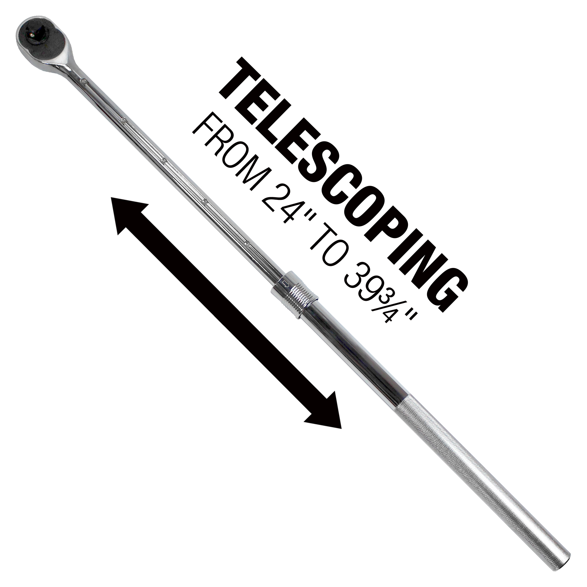 EZRED, 3/4in. Extendable Ratchet - Extends 24 to 39.75in., Drive Size 3/4 in, Tool Length 39.75 in, Pieces (qty.) 1 Model# MR34